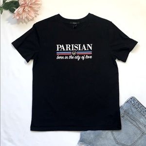 Black “Parisian” Tee Forever 21 Large